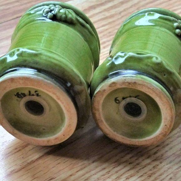 Salt and Pepper Shaker Set Lefton Ceramic Geo Z Orchard 3749 Japan Vintage Fruit - Picture 3 of 4